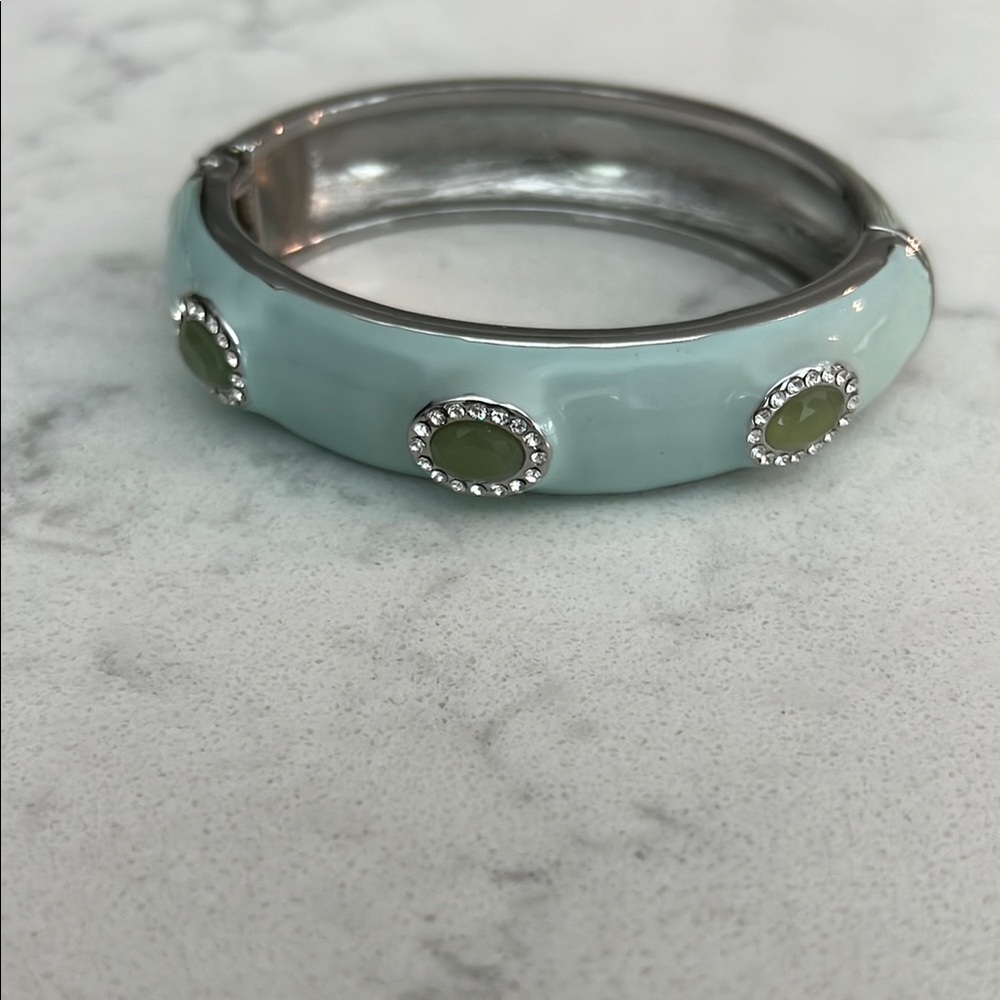 Aqua enamel Bangle Bracelet